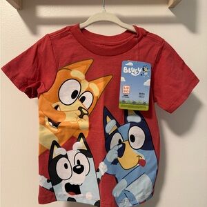 Bluey Kids' Red Short Sleeve Graphic Tee - Bluey